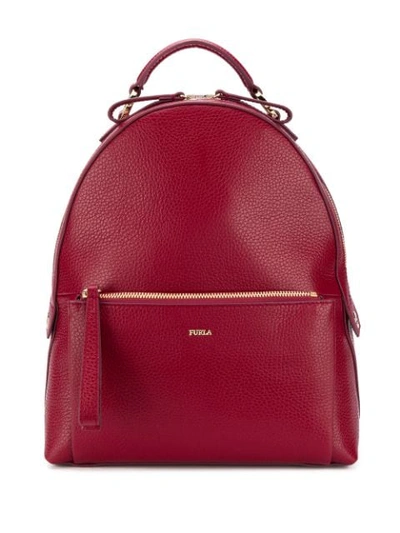 Furla Double Zip Backpack In Red