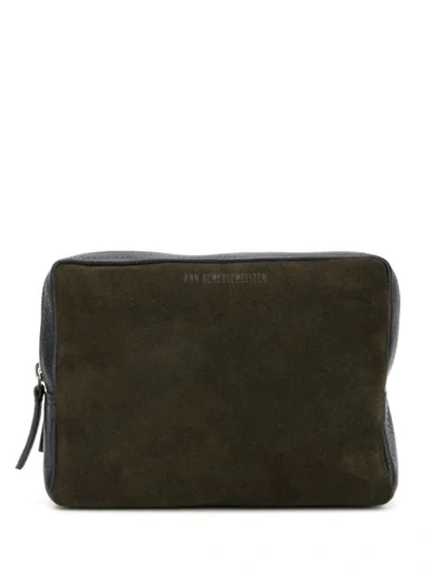 Ann Demeulemeester Two-tone Make-up Bag In Black