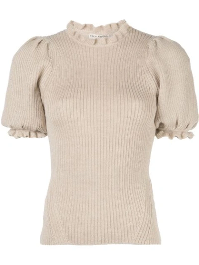 Ulla Johnson Frill-trimmed Knitted Top In Neutrals