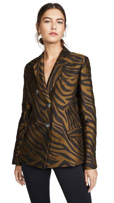 3.1 Phillip Lim / フィリップ リム Zebra Print Jacquard Blazer In Braun-black