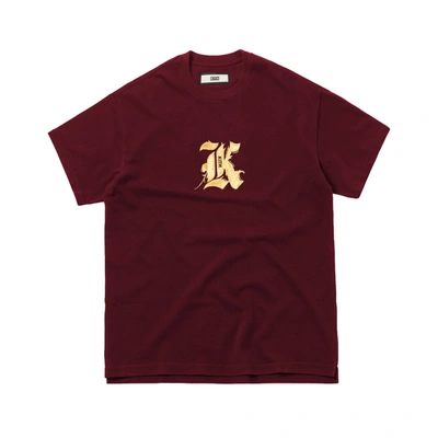 Pre-owned Kith  Gothic K Tee Burgundy
