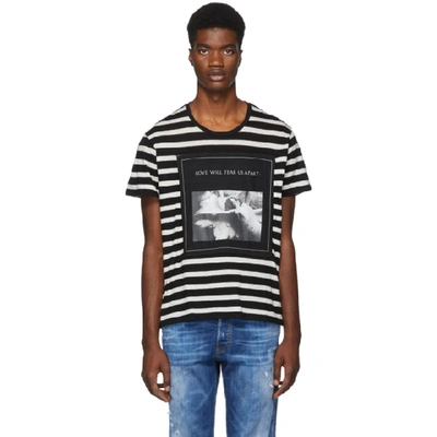 R13 Black And White Striped Joy Division Boy T-shirt In 864 Blk/wht