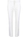 Etro Cropped Cotton-blend Slim-leg Pants In White