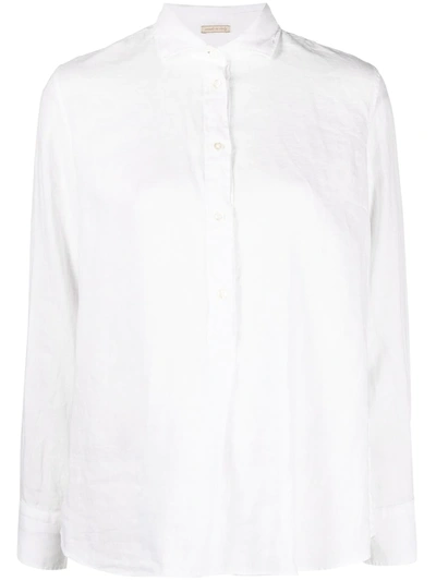 Massimo Alba Spread-collar Linen Shirt In Milk