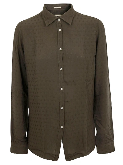 Massimo Alba Button-up Shirt In Military Green