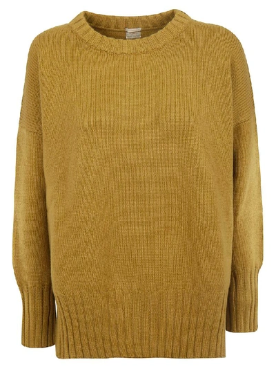 Massimo Alba Knitted Sweater In Mustard