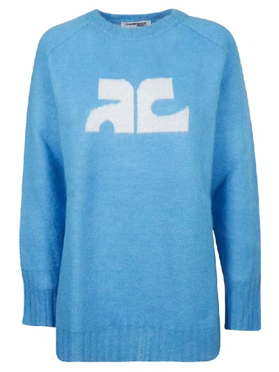 Courrèges Logo Jumper In Cielo