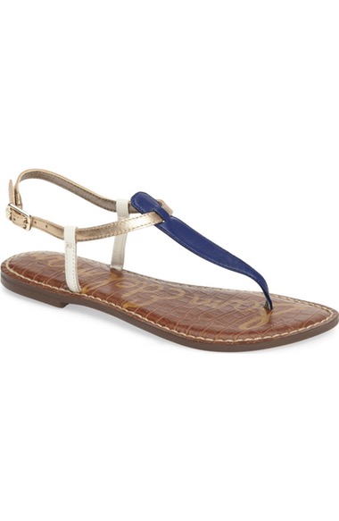 Sam Edelman 'gigi' Sandal In Nautical Blue/ Gold Leather | ModeSens