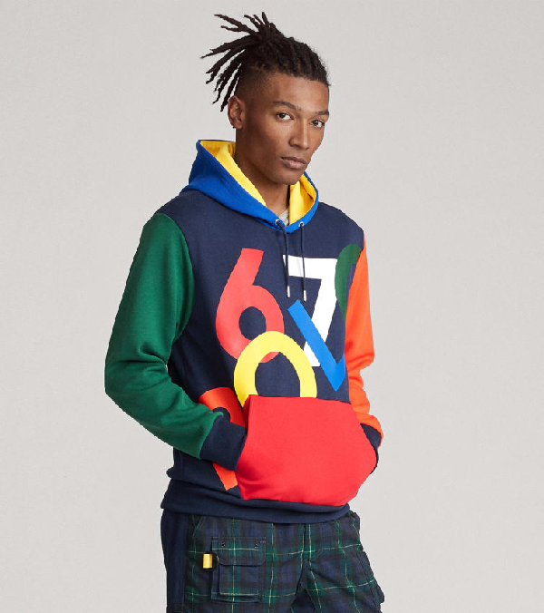 polo double knit graphic hoodie