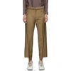Lanvin Asymmetric Mohair-blend Trousers In Brown