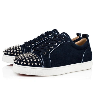 Christian Louboutin Louis Junior Spikes Sneaker In Bavarois/ Blue