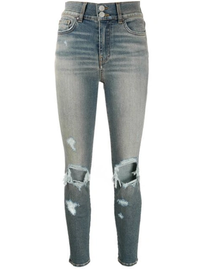 Amiri Distressed Skinny Jeans In Blue