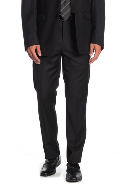 Calvin Klein Men's Skinny-fit Infinite Stretch Black Plaid Suit Separate Pants