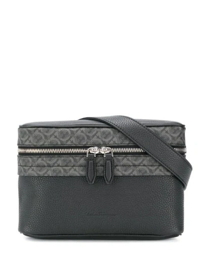 Ferragamo Gancini Print Belt Bag In Black