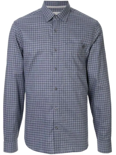 Gieves & Hawkes Checked Cotton Shirt In Blue