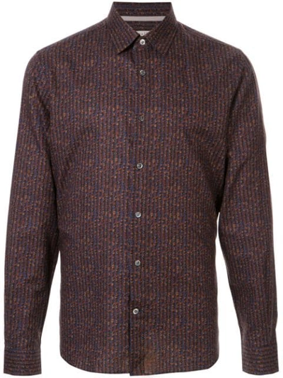 Gieves & Hawkes Printed Cotton Shirt In Brown