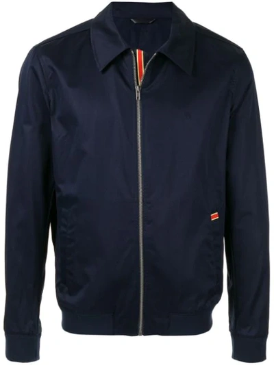 Gieves & Hawkes Zipped Bomber Jacket In Blue