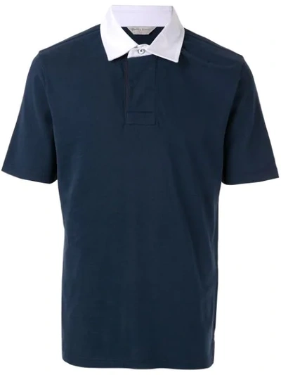 Gieves & Hawkes Contrast Polo Shirt In Blue