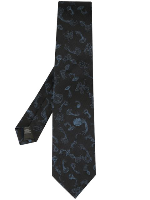 Gieves & Hawkes Logo Embroidered Tie In Black | ModeSens