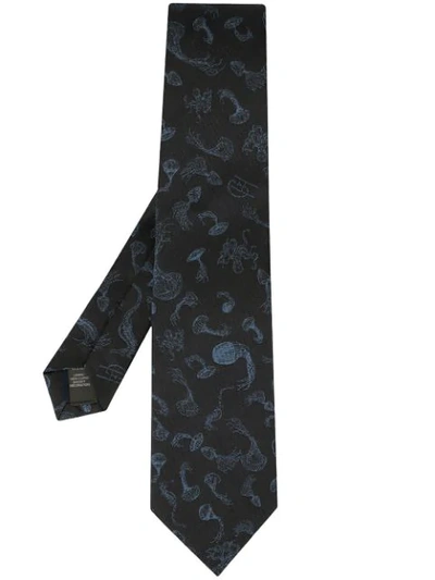 Gieves & Hawkes Logo Embroidered Tie In Black