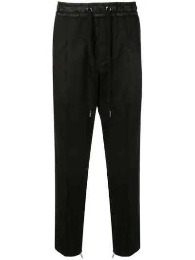 Dolce & Gabbana Jacquard Tape Track Trousers In Black
