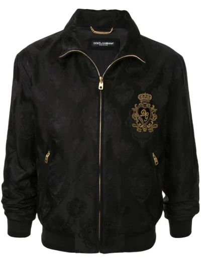 Dolce & Gabbana Jacquard Zipped Jacket In N0000 Black