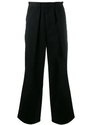 Jw Anderson Pleated Wide-leg Trousers In Black