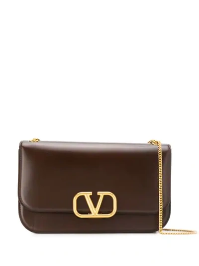 Valentino Garavani Vring Shoulder Bag In Brown