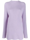 Joseph Long-line Knit Jumper In Purple