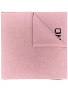 Moschino Question Mark Logo Scarf In Pink
