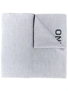 Moschino Question Mark Logo Scarf In Grey