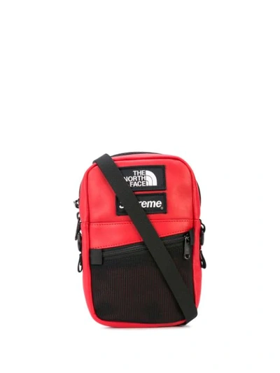 Supreme The North Face Leather Shoulder Bag Red