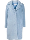 Stand Studio Concealed Fastened Coat In Blue
