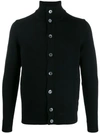 Zanone Buttoned Knit Cardigan In Z0015  Black