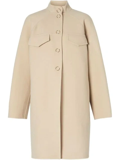 Burberry Wool Cashmere Tailored Coat In Neutrals