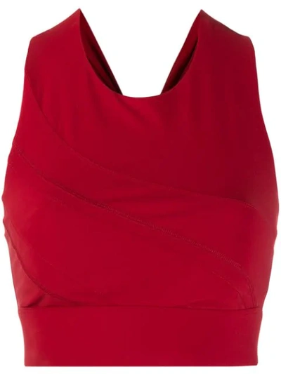 No Ka'oi Cropped Compression Tank In Red