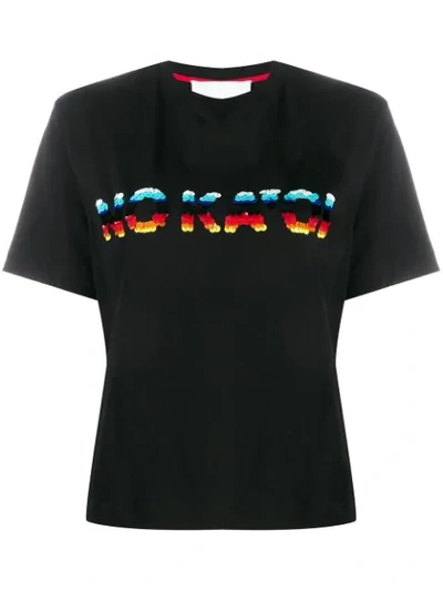 No Ka'oi Appliqué Detail T-shirt In Black