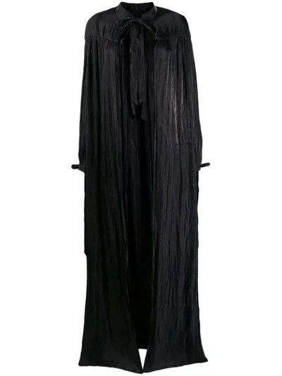 Murmur Cape-style Long Dress In Black