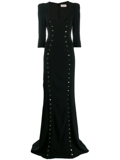 Murmur Studded Long Dress In Black