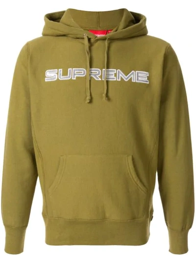 Supreme Sequin Logo Hoodie In Green | ModeSens