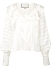 Alexis Paneled Ruffle Blouse In White