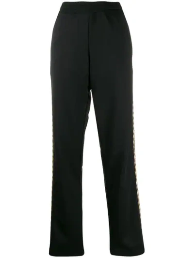 Moschino Printed Side Panels Track Trousers In Black