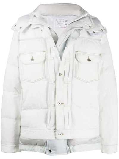 Sacai Layered Padded Jacket In White