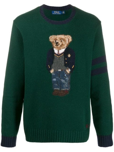 Polo Ralph Lauren Knitted Teddy Jumper In Green