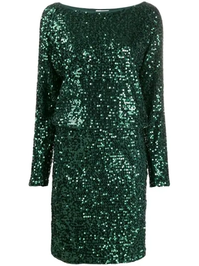 P.a.r.o.s.h Runway Sequin Dress In Green