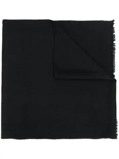 Moschino Appliquéd Fringed Scarf In 016 Black