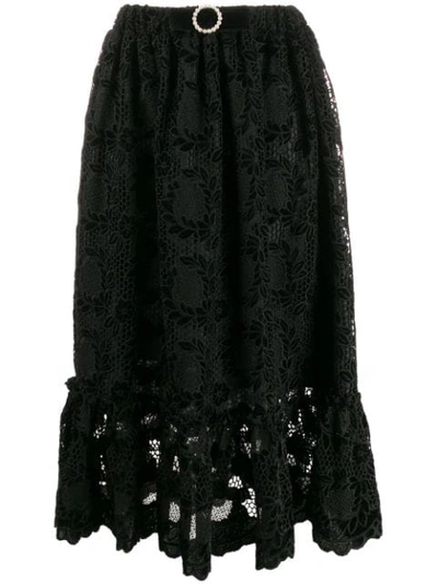 Shrimps Lace Skirt In Black