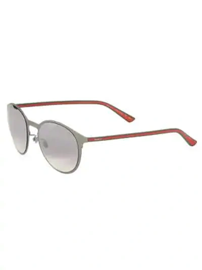Gucci 52mm Oval Sunglasses In Ruthenium
