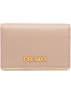 Prada Saffiano Leather Card Holder In Pink
