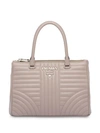 Prada Diagramme Leather Handbag In Grey